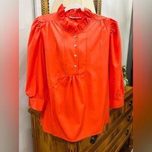 Elegant Orange Women's Blouse